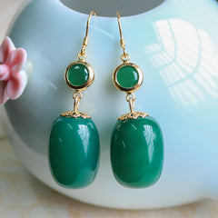 Fashion Personality Earrings Jade Pass Earrings