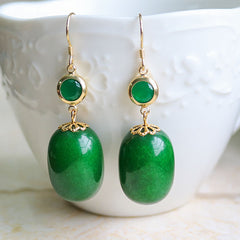Fashion Personality Earrings Jade Pass Earrings