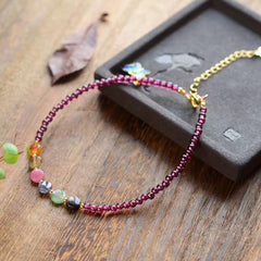 Natural Wine Garnet Women's Summer Anklets