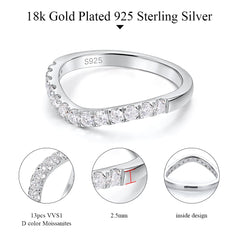 Half Eternity Moissanite Ring - Curved Wedding Band