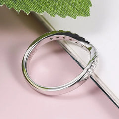 Half Eternity Moissanite Ring - Curved Wedding Band
