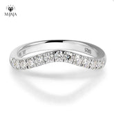 Half Eternity Moissanite Ring - Curved Wedding Band