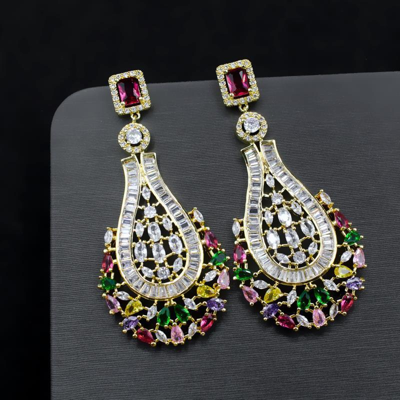 Fashion Long Tassel Earrings Zircon Earrings 925 Silver Needle Earrings