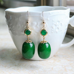 Fashion Personality Earrings Jade Pass Earrings