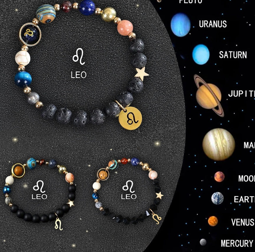 Twelve Zodiac Crystal Bracelets
