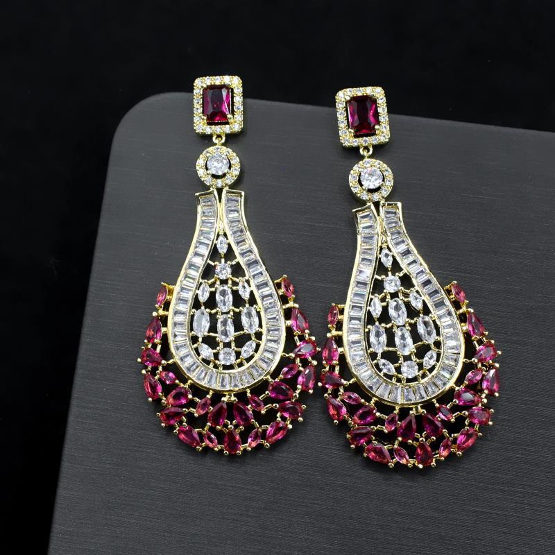 Fashion Long Tassel Earrings Zircon Earrings 925 Silver Needle Earrings