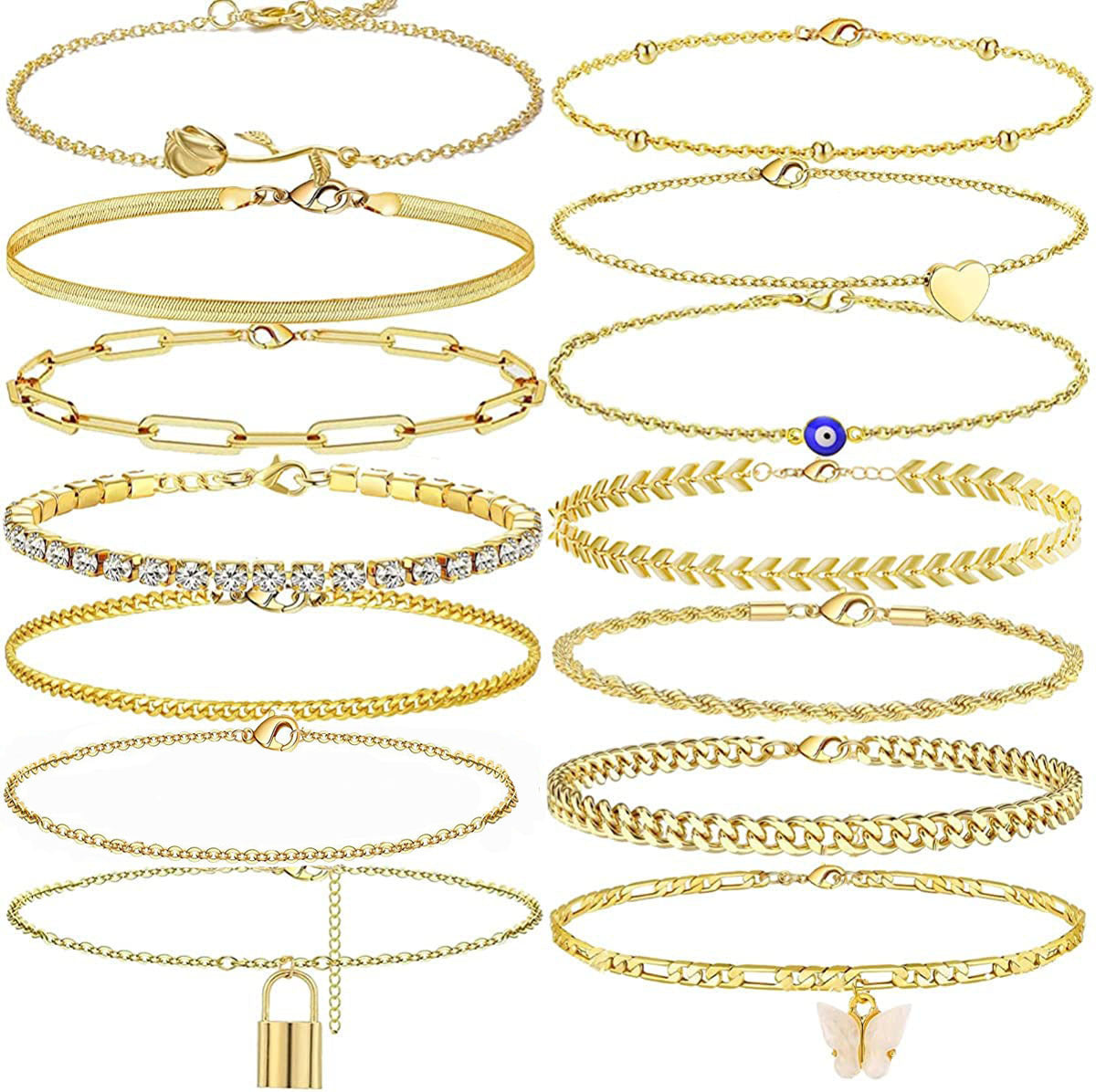 A Variety Of Combination Anklets