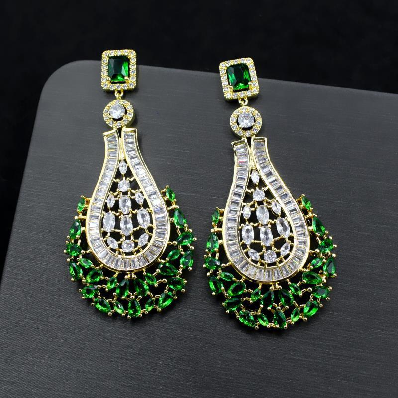 Fashion Long Tassel Earrings Zircon Earrings 925 Silver Needle Earrings
