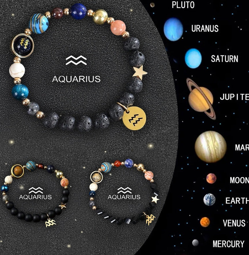 Twelve Zodiac Crystal Bracelets