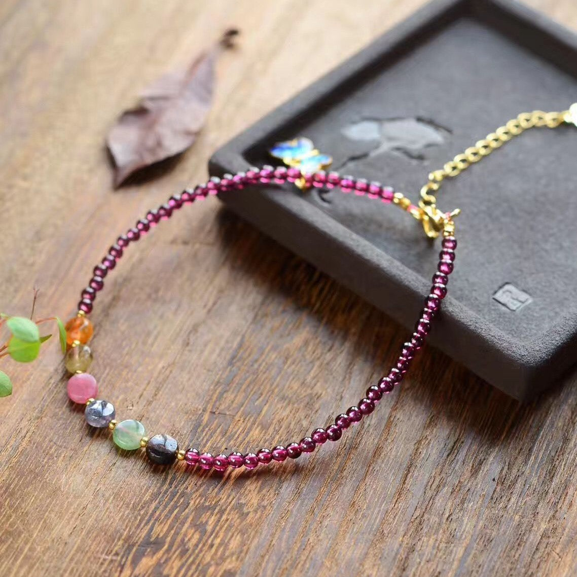 Natural Wine Garnet Women's Summer Anklets