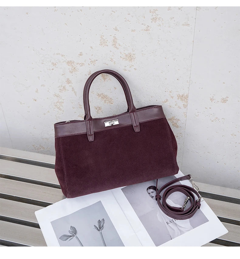 Velora, Casual suede handbags for women,