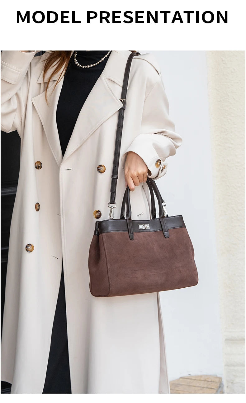 Velora, Casual suede handbags for women,