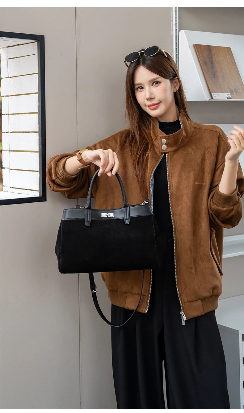 Velora, Casual suede handbags for women,