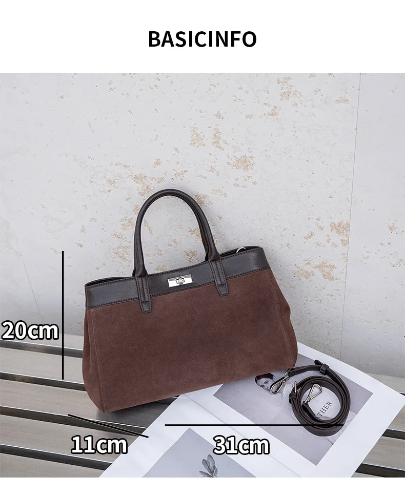 Velora, Casual suede handbags for women,