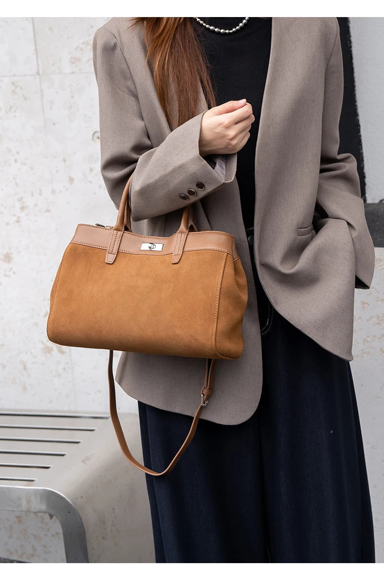 Velora, Casual suede handbags for women,