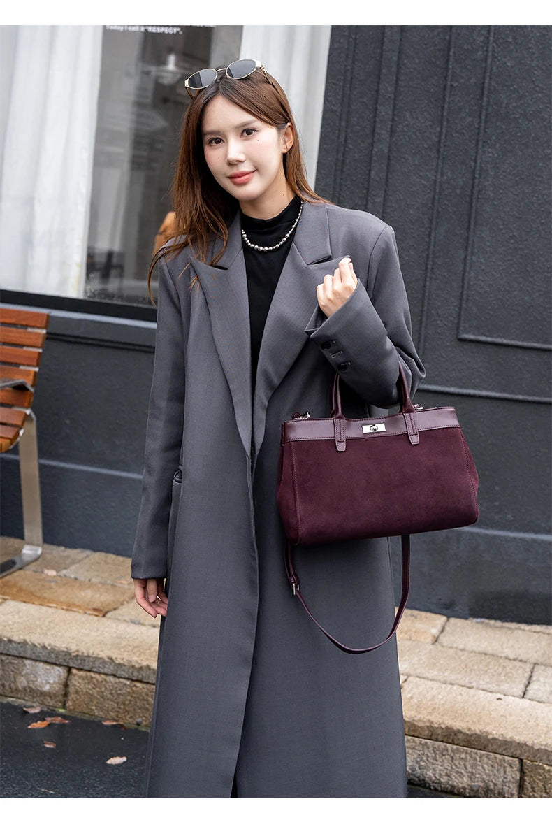 Velora, Casual suede handbags for women,
