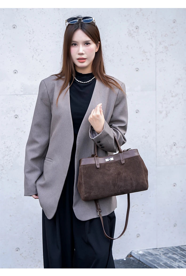 Velora, Casual suede handbags for women,
