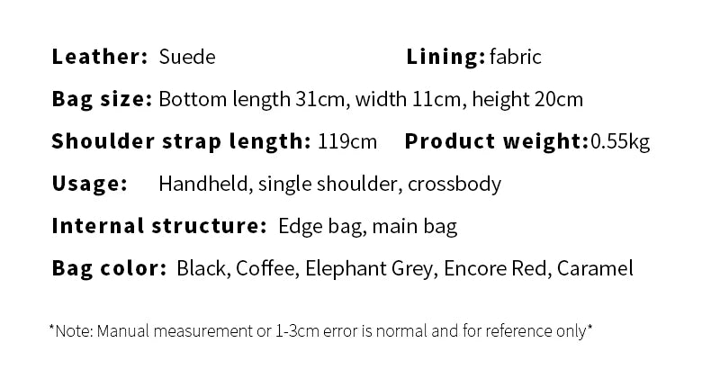 Velora, Casual suede handbags for women,