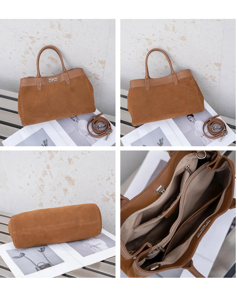 Velora, Casual suede handbags for women,
