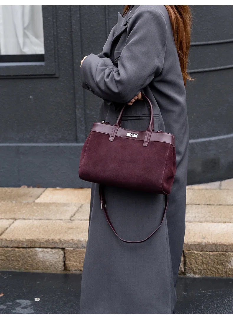 Velora, Casual suede handbags for women,