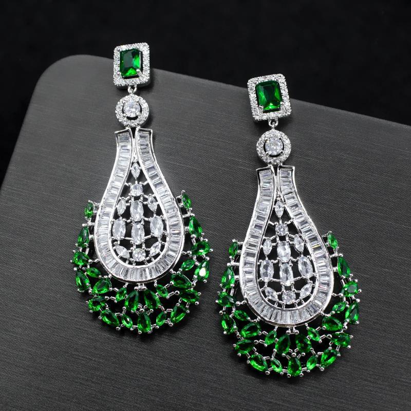 Fashion Long Tassel Earrings Zircon Earrings 925 Silver Needle Earrings