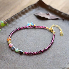Natural Wine Garnet Women's Summer Anklets