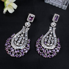 Fashion Long Tassel Earrings Zircon Earrings 925 Silver Needle Earrings