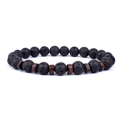 Bracelet en pierre volcanique pour hommes