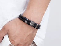 Bracelet tressé en cuir pour homme